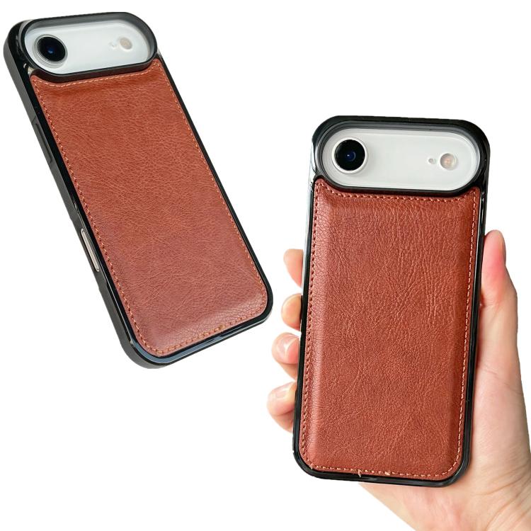 For iPhone Air Cowhide Texture Back Cover Phone Case