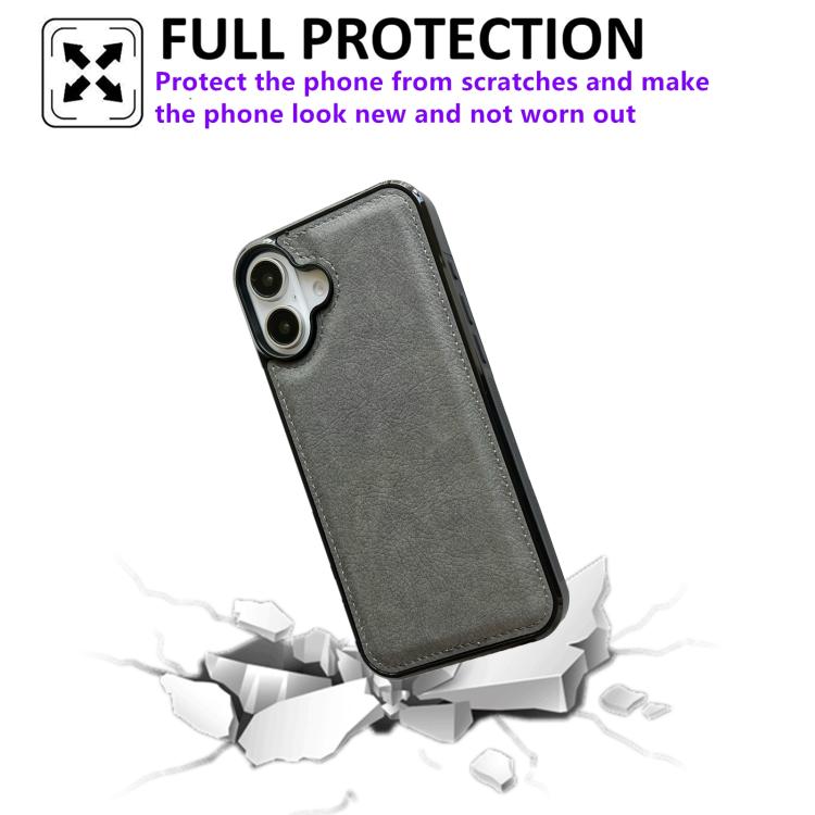 For iPhone 17 Cowhide Texture Back Cover Phone Case