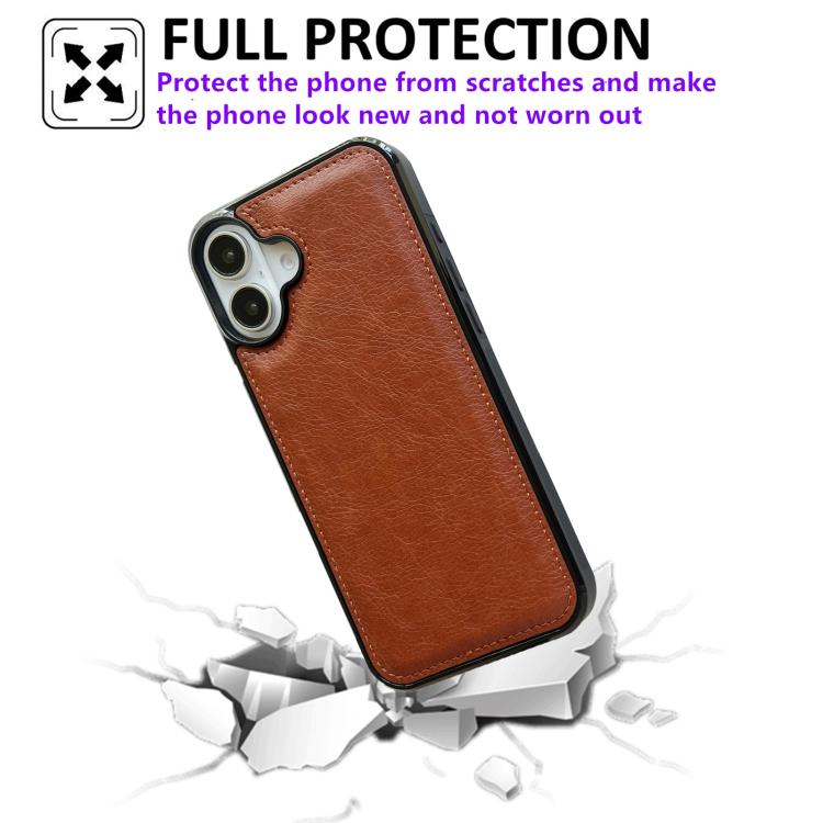 For iPhone 17 Cowhide Texture Back Cover Phone Case