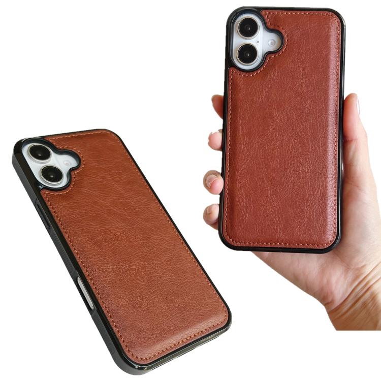 For iPhone 17 Cowhide Texture Back Cover Phone Case