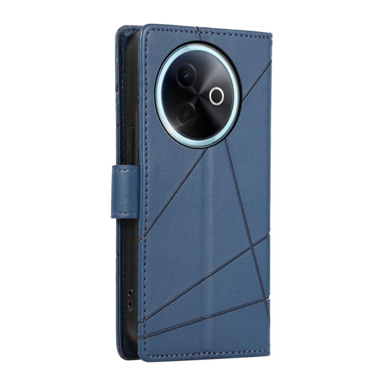 For vivo Y39 5G PU Genuine Leather Texture Embossed Line Phone Case