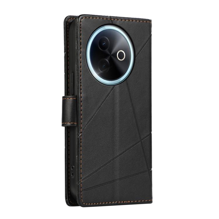 For vivo Y39 5G PU Genuine Leather Texture Embossed Line Phone Case