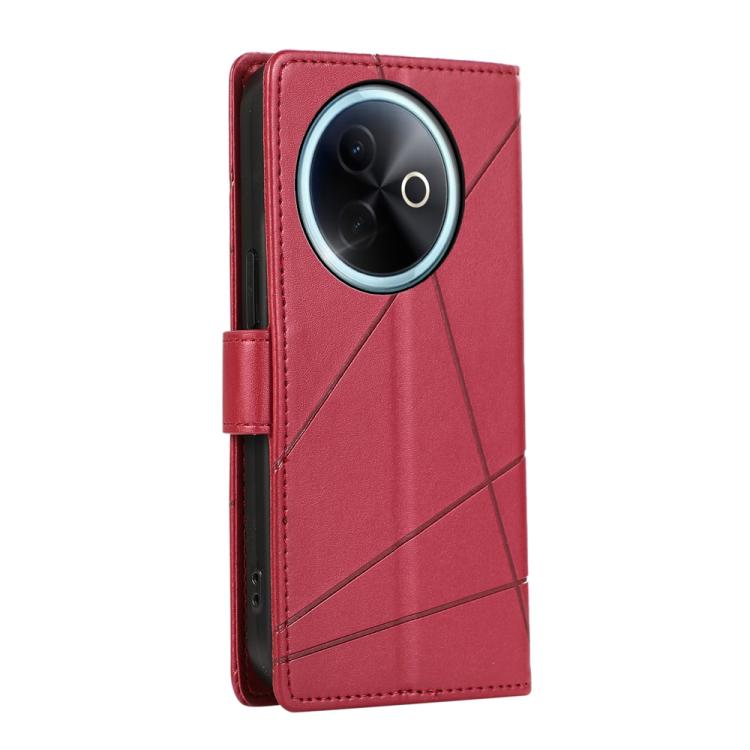For vivo Y39 5G PU Genuine Leather Texture Embossed Line Phone Case