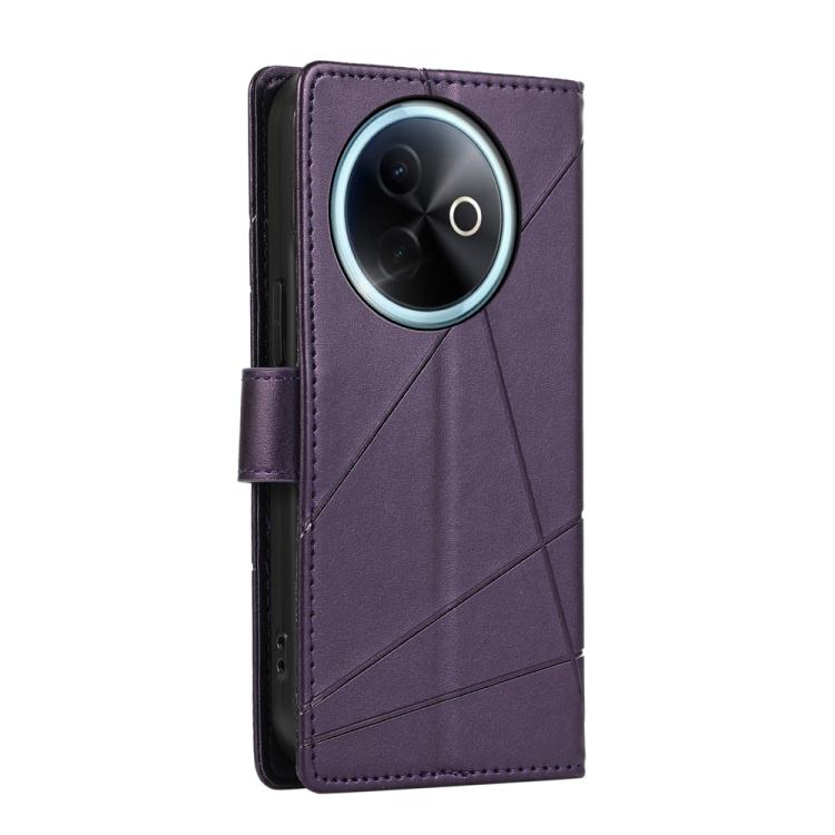 For vivo Y39 5G PU Genuine Leather Texture Embossed Line Phone Case
