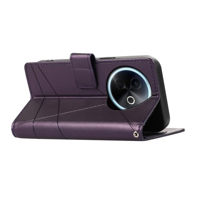 For vivo Y39 5G PU Genuine Leather Texture Embossed Line Phone Case