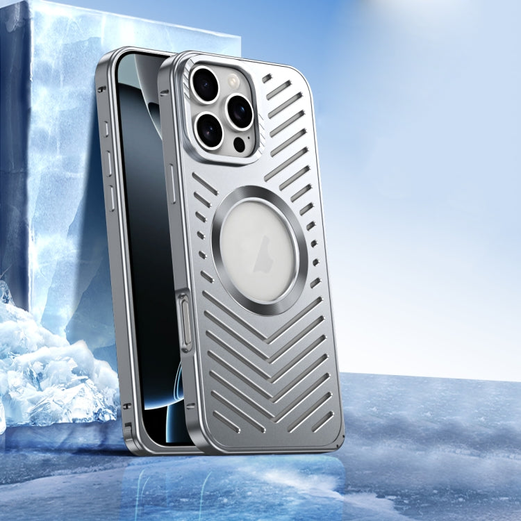 For iPhone 16 Pro Max Cooling MagSafe Magnetic Metal Phone Case