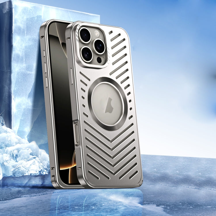 For iPhone 16 Pro Max Cooling MagSafe Magnetic Metal Phone Case
