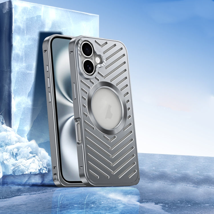 For iPhone 16 Cooling MagSafe Magnetic Metal Phone Case