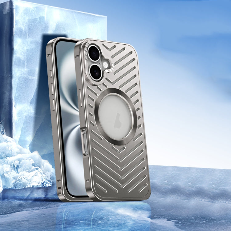 For iPhone 16 Cooling MagSafe Magnetic Metal Phone Case
