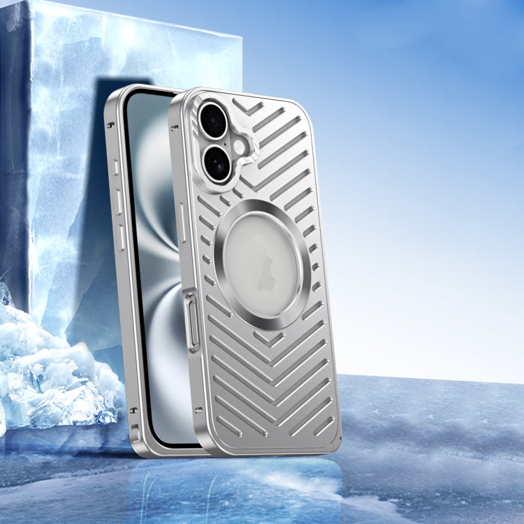 For iPhone 16 Cooling MagSafe Magnetic Metal Phone Case