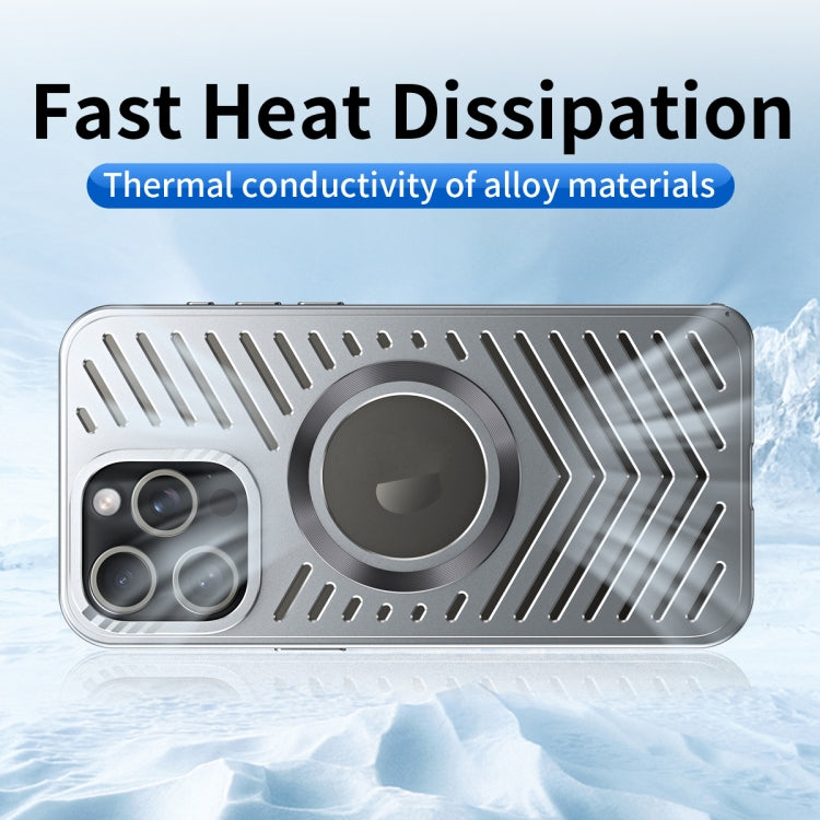 For iPhone 16 Pro Max Cooling MagSafe Magnetic Metal Phone Case