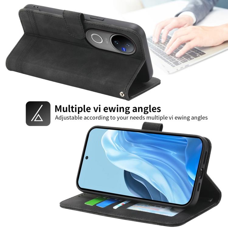 For vivo V50 Dierfeng Dream Line TPU Hybrid PU Leather Phone Case