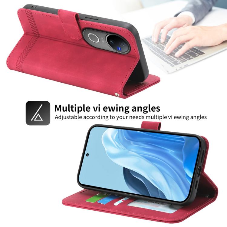 For vivo V50 Dierfeng Dream Line TPU Hybrid PU Leather Phone Case
