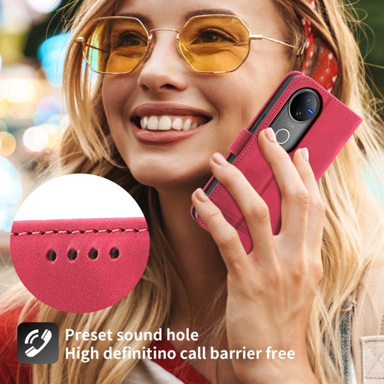 For vivo V50 Dierfeng Dream Line TPU Hybrid PU Leather Phone Case