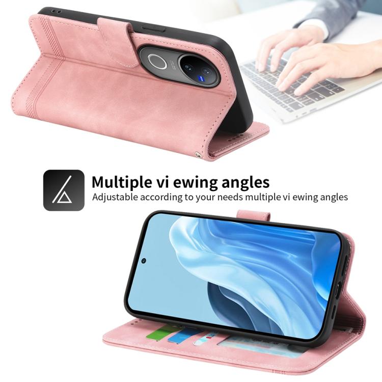 For vivo V50 Dierfeng Dream Line TPU Hybrid PU Leather Phone Case