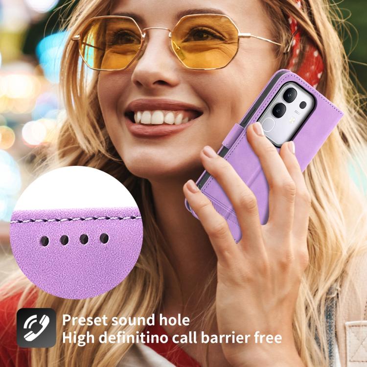 For vivo Y29 4G Dierfeng Dream Line TPU Hybrid PU Leather Phone Case