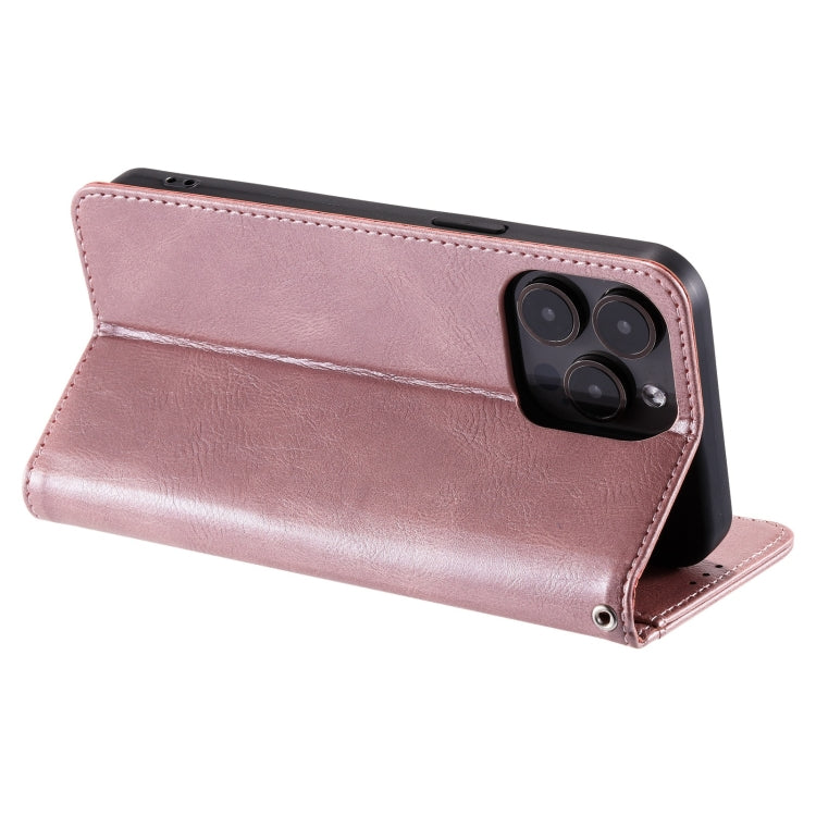 For iPhone 15 Pro Max Simple 6-Card Wallet Leather Phone Case