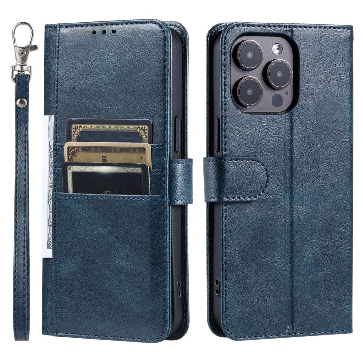 For iPhone 15 Pro Simple 6-Card Wallet Leather Phone Case