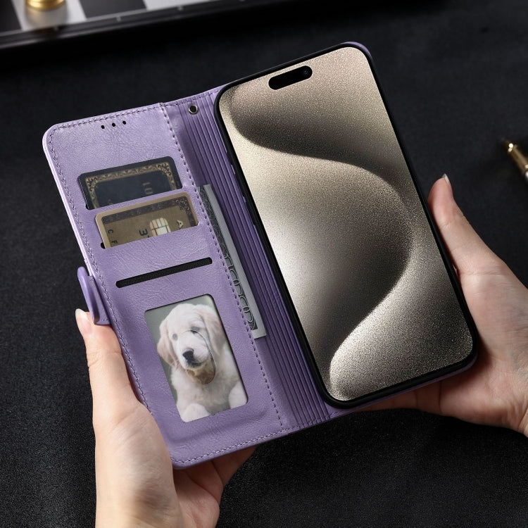 For iPhone 15 Pro Simple 6-Card Wallet Leather Phone Case