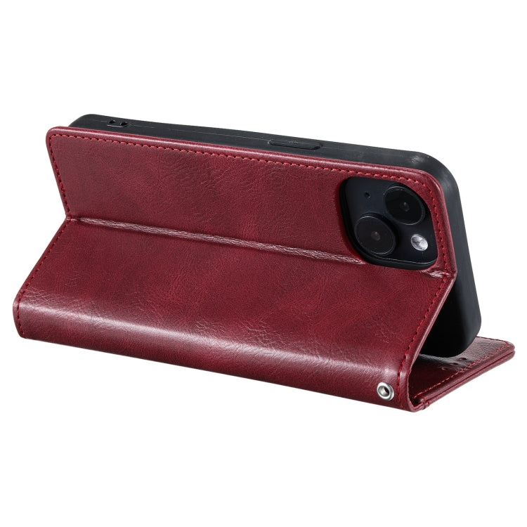 For iPhone 15 Simple 6-Card Wallet Leather Phone Case