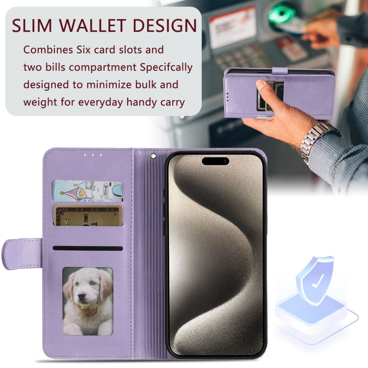 For iPhone 14 Pro Simple 6-Card Wallet Leather Phone Case