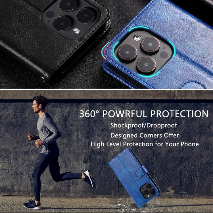 For iPhone 14 Pro Max Simple 6-Card Wallet Leather Phone Case