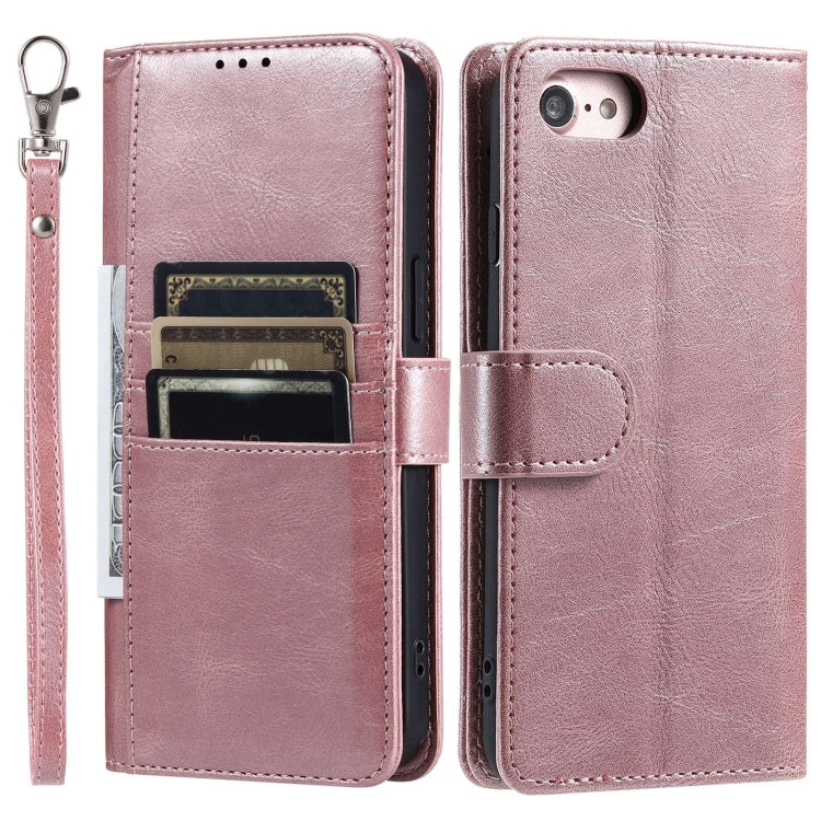 For iPhone 7 / 8 / SE 2022 Simple 6-Card Wallet Leather Phone Case