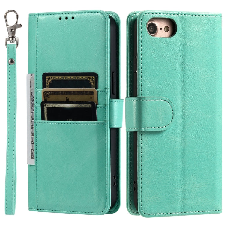 For iPhone 7 / 8 / SE 2022 Simple 6-Card Wallet Leather Phone Case