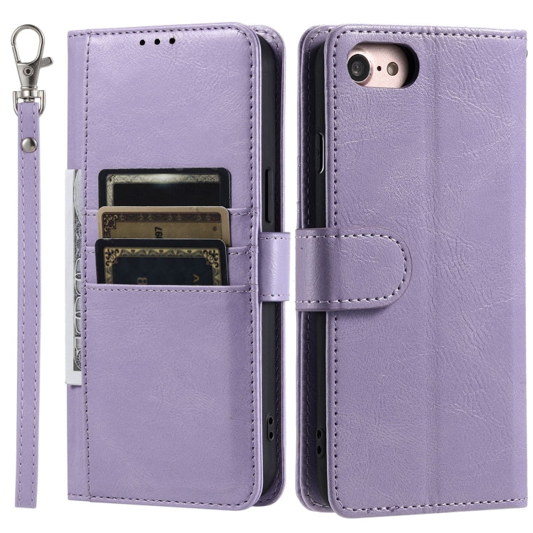 For iPhone 7 / 8 / SE 2022 Simple 6-Card Wallet Leather Phone Case