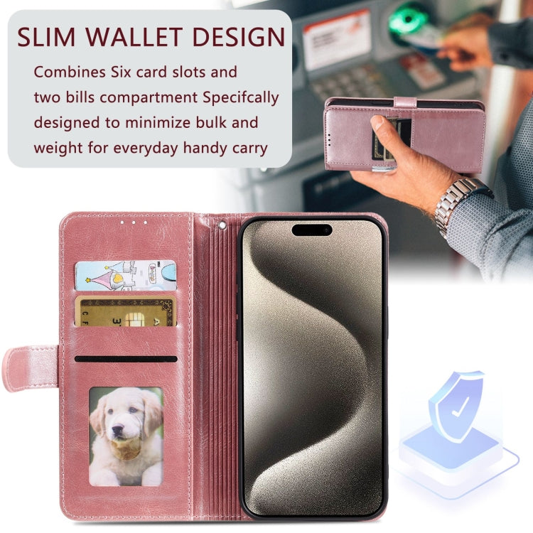 For iPhone 13 Pro Max Simple 6-Card Wallet Leather Phone Case