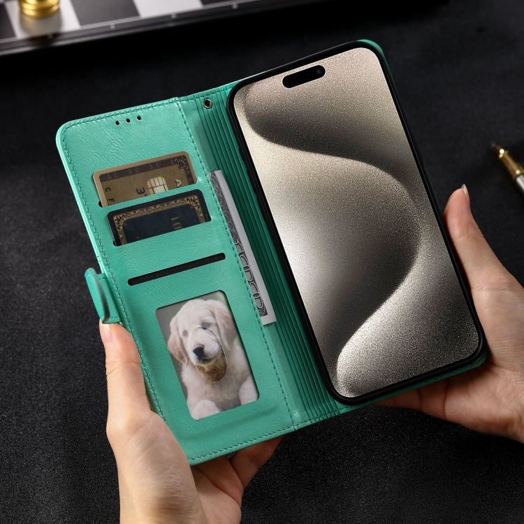 For iPhone 13 Pro Max Simple 6-Card Wallet Leather Phone Case