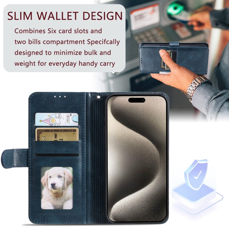 For iPhone 13 Pro Simple 6-Card Wallet Leather Phone Case