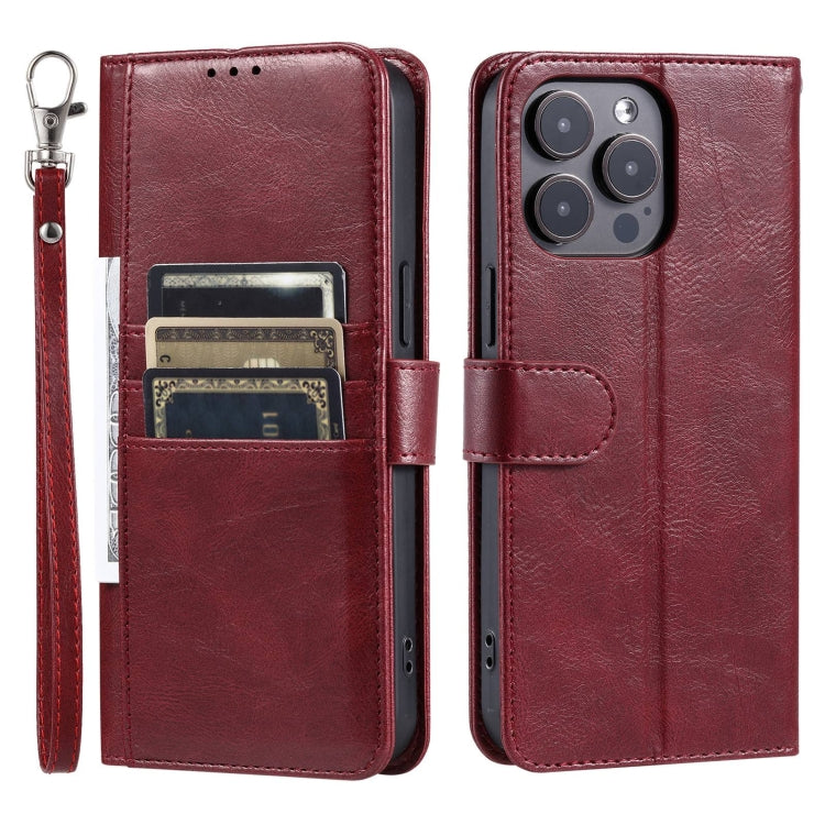 For iPhone 13 Pro Simple 6-Card Wallet Leather Phone Case