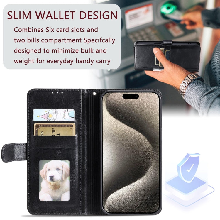 For iPhone 13 Pro Simple 6-Card Wallet Leather Phone Case