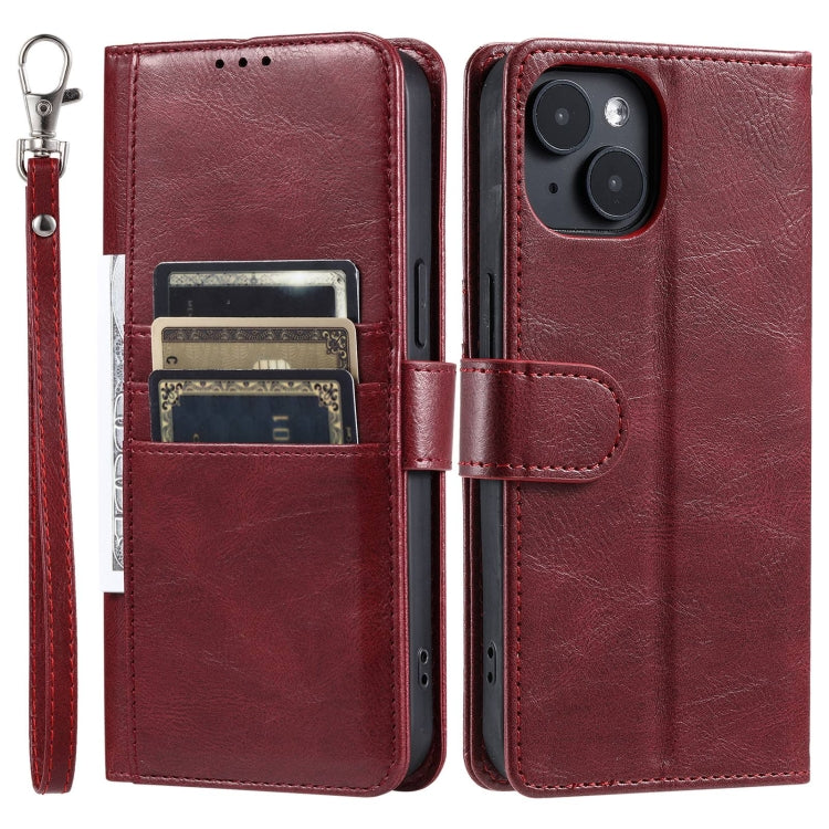 For iPhone 13 Simple 6-Card Wallet Leather Phone Case