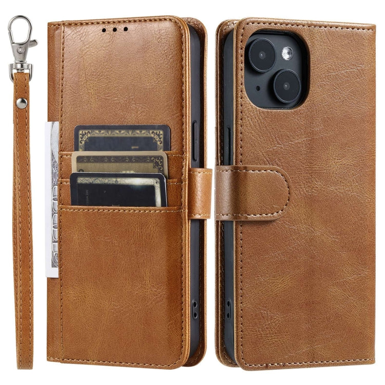 For iPhone 13 mini Simple 6-Card Wallet Leather Phone Case