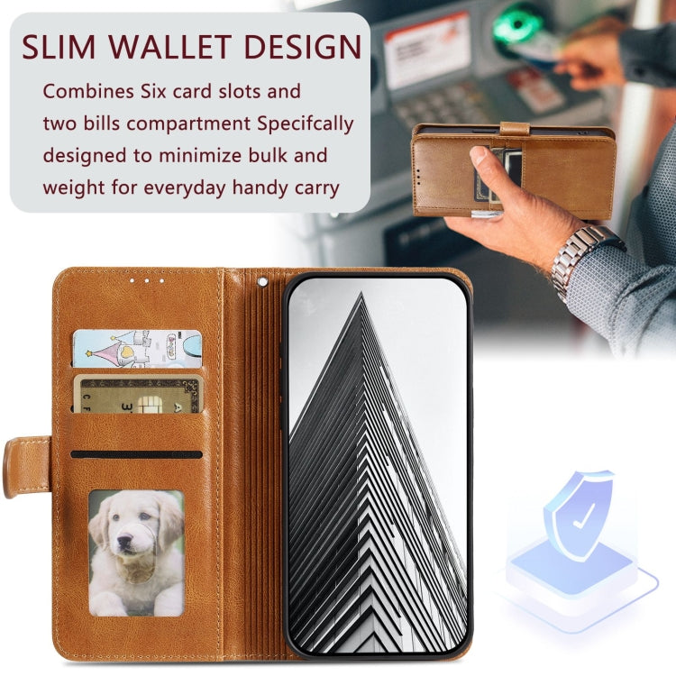For iPhone 12 Pro Max Simple 6-Card Wallet Leather Phone Case