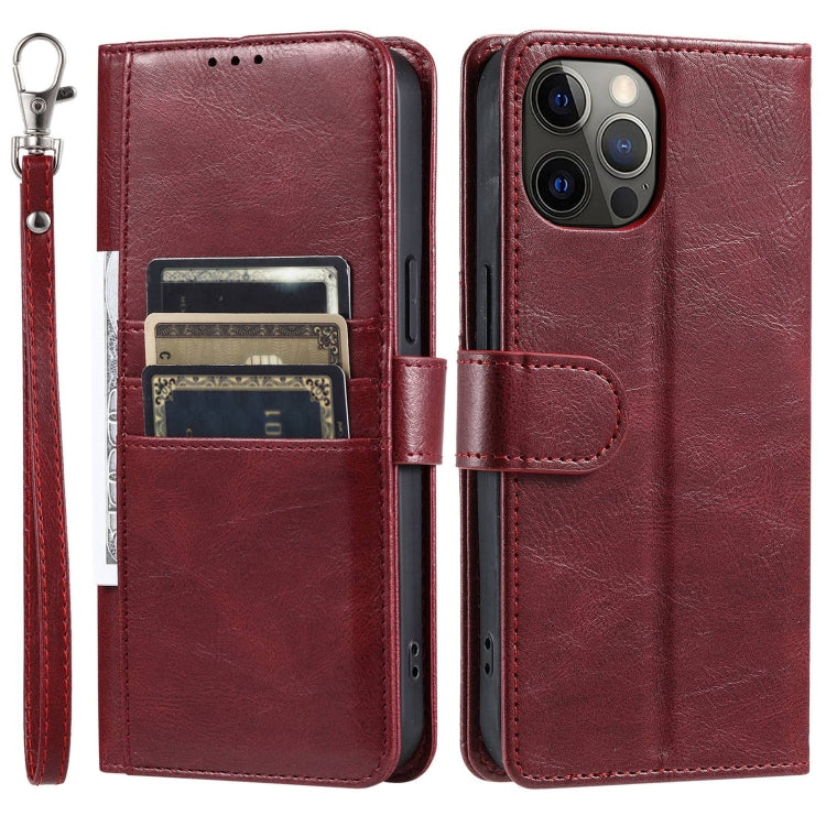 For iPhone 12 Pro Max Simple 6-Card Wallet Leather Phone Case