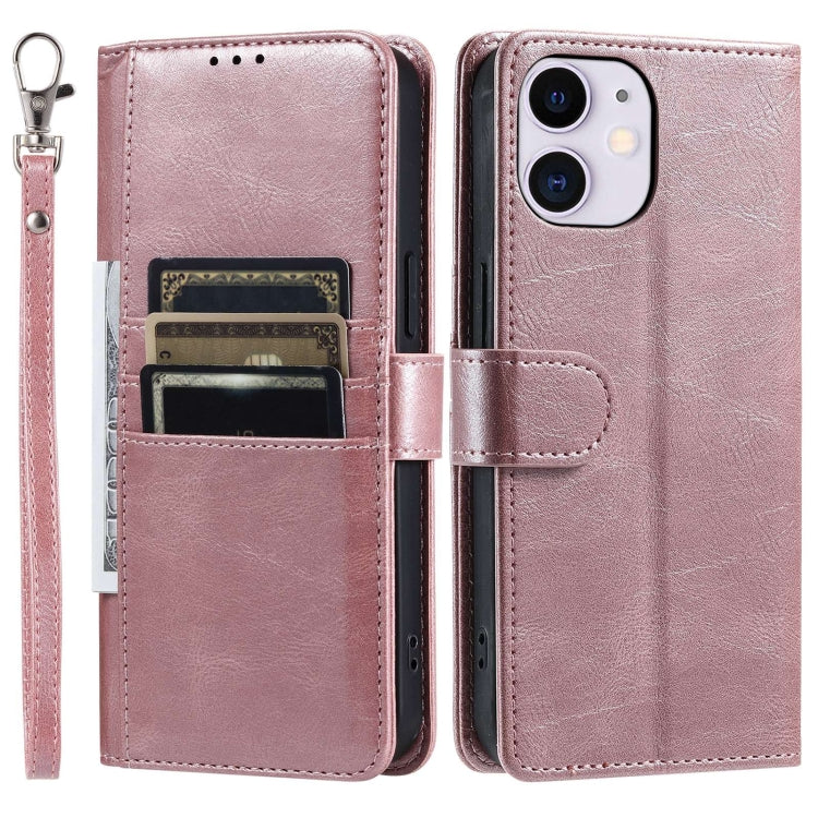 For iPhone 12 mini Simple 6-Card Wallet Leather Phone Case