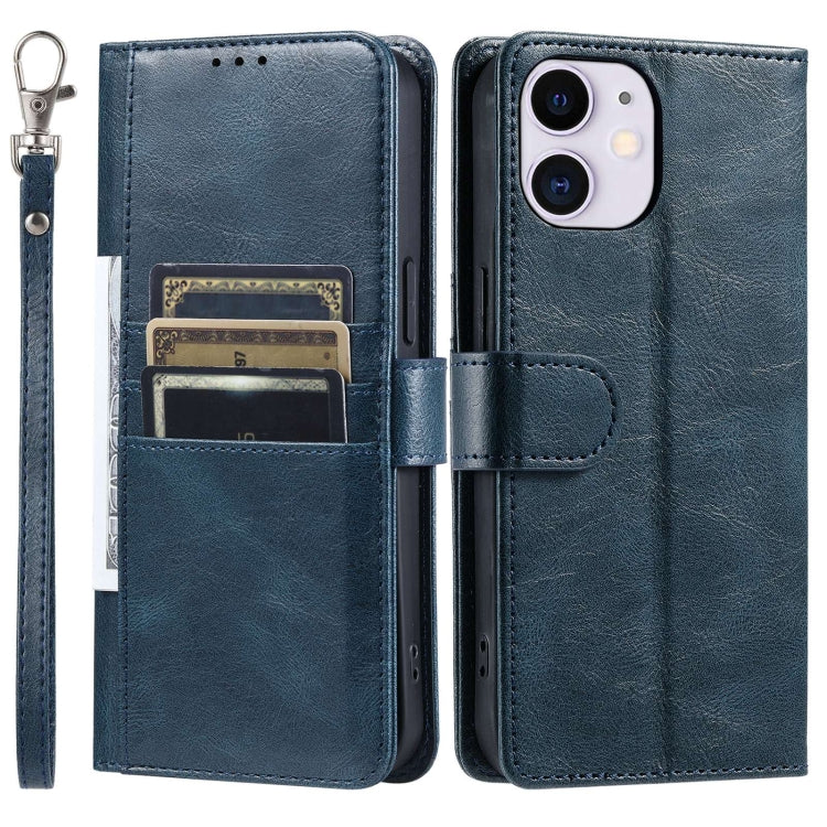 For iPhone 12 mini Simple 6-Card Wallet Leather Phone Case