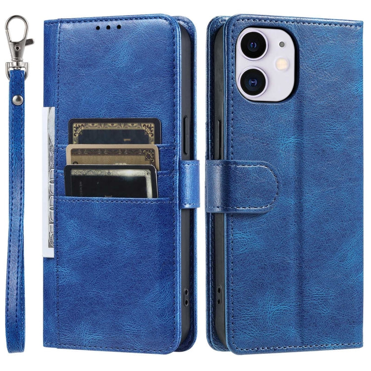 For iPhone 12 mini Simple 6-Card Wallet Leather Phone Case