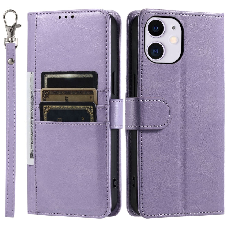 For iPhone 12 mini Simple 6-Card Wallet Leather Phone Case