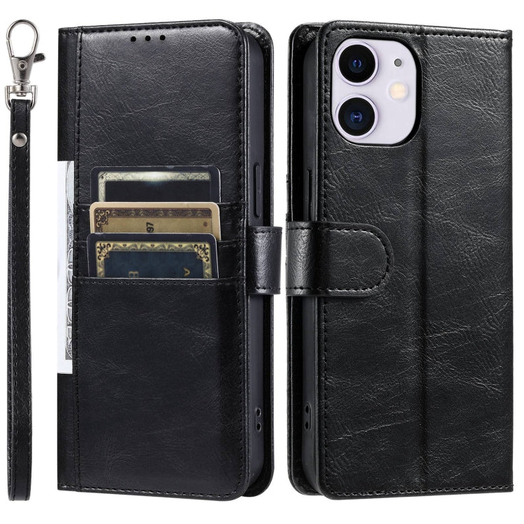 For iPhone 12 mini Simple 6-Card Wallet Leather Phone Case