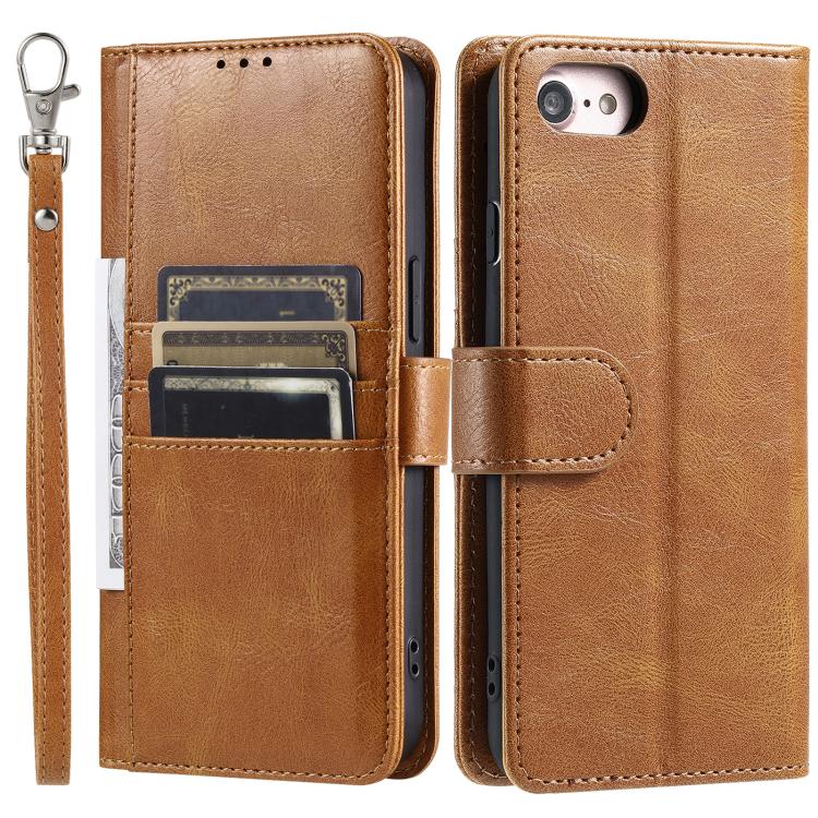 For iPhone 16e / 17e Simple 6-Card Wallet Leather Phone Case