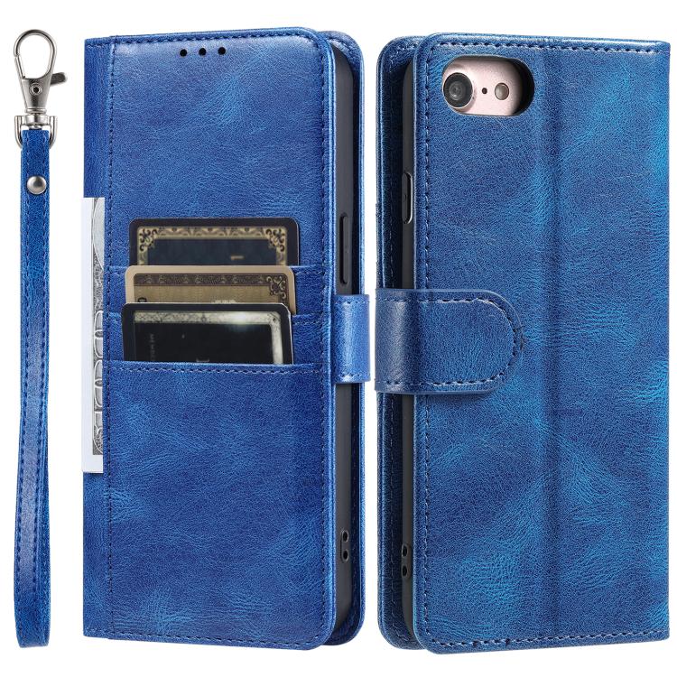 For iPhone 16e / 17e Simple 6-Card Wallet Leather Phone Case