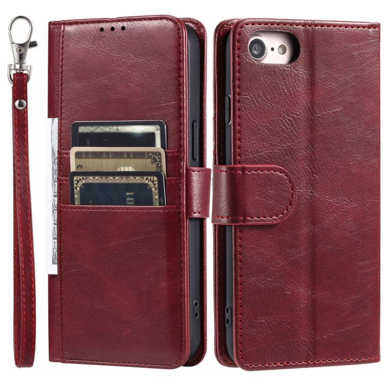 For iPhone 16e / 17e Simple 6-Card Wallet Leather Phone Case