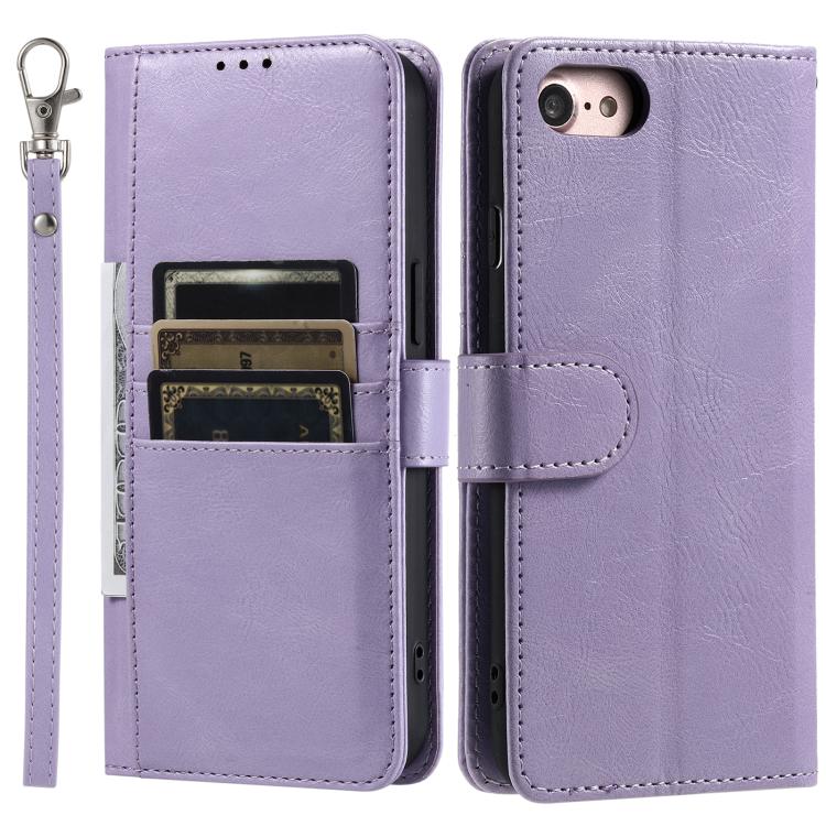 For iPhone 16e / 17e Simple 6-Card Wallet Leather Phone Case