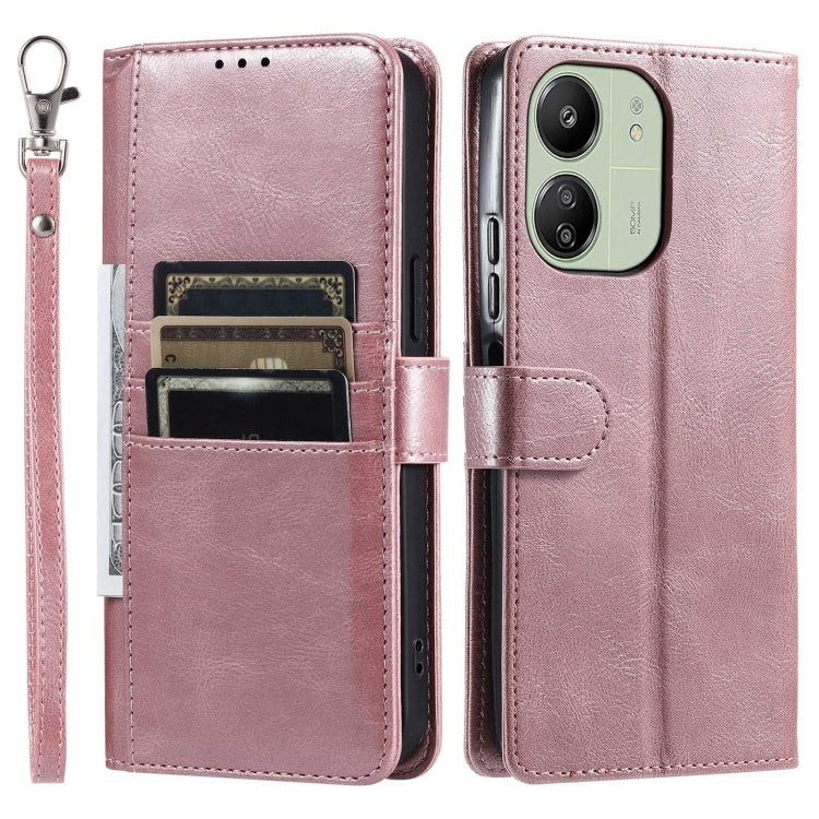 For Xiaomi Poco C65 Simple 6-Card Wallet Leather Phone Case