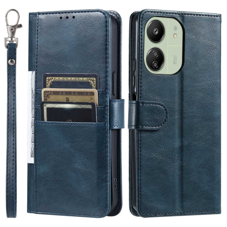 For Xiaomi Poco C65 Simple 6-Card Wallet Leather Phone Case