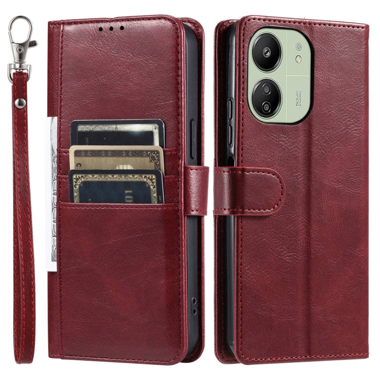 For Xiaomi Poco C65 Simple 6-Card Wallet Leather Phone Case